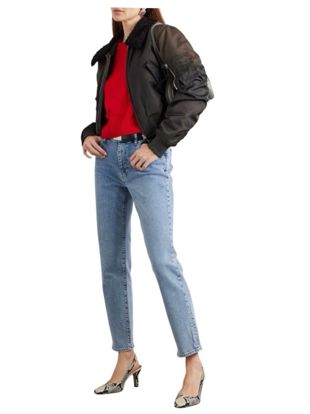 NWT FRAME Denim The Borrowed Mid Rise Straight Leg Jeans 28 Ricochet Wash